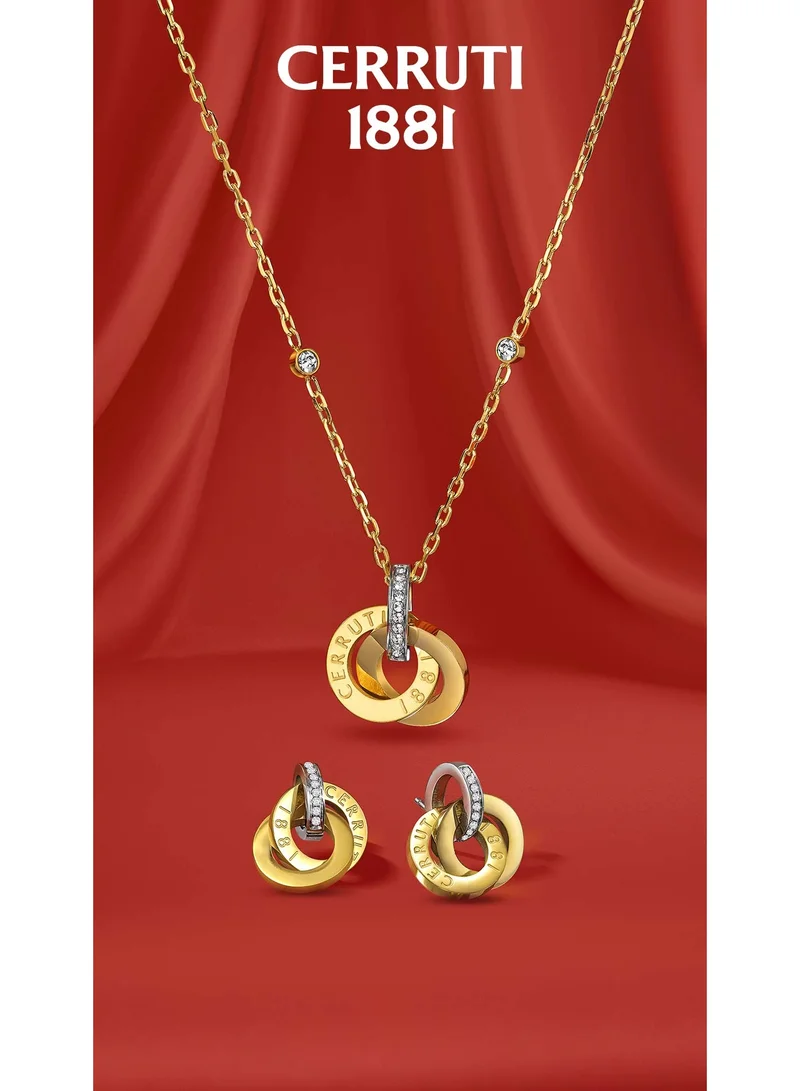 CERRUTI 1881 Beatrice Beatrice Silver & Gold Stainless Steel Drop Earrings for Women 10mm for Women | Best Price UAE